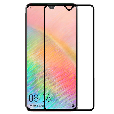 轻万适用华为mate20钢化膜huawei全屏玻璃贴膜丝印黑色高清手机保护膜