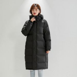 韩版90白鹅绒羽绒服连帽男女情侣青年中长款加厚外套