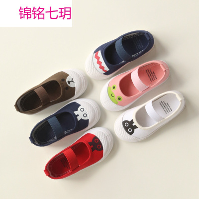锦铭七玥新018春季韩版儿童帆布鞋卡通男女童鞋休闲鞋宝宝鞋