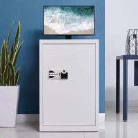 易企采 指纹密码锁主机保密柜 电脑机箱柜保险柜带散热风扇防盗柜服务器安全柜