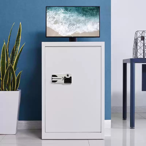 易企采 指纹密码锁主机保密柜 电脑机箱柜保险柜带散热风扇防盗柜服务器安全柜