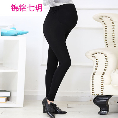 锦铭七玥孕妇打底裤托腹裤长裤 莫代尔韩版孕妇装秋踩脚裤加肥加大