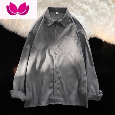 七斓灯芯绒衬衫男长袖ins痞帅复古宽松潮牌港风日系个性帅气外套