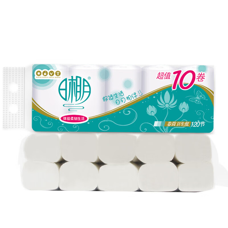 日相月 RXY002-1 提柔韧系列无芯卷纸3层*10卷750克 [10包/提]
