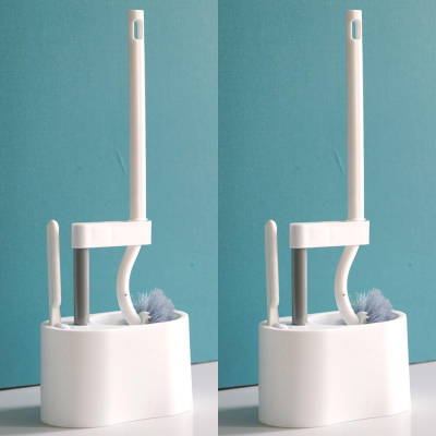 马桶刷无死角洗厕所刷子长柄角烘焙精灵创意挂墙式家用卫生间清洁套装白色+白色日系马桶刷-耐用式