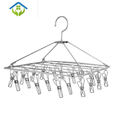 御蓝锦袜子架晾袜架304不锈钢晾袜子夹多功能晾袜子S器晾晒衣架袜子夹20夹多功能袜架/耐用60年/304不锈钢防腐防锈