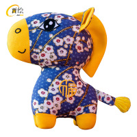 晋绘 新年吉祥物公仔玩偶 国风花布马16cm 个