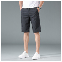 夏季男士冰丝牛仔短裤直筒宽松五分裤中青年商务通勤薄款中裤男
