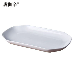 珑伽辛 陶瓷切角鱼盘 12英寸/个
