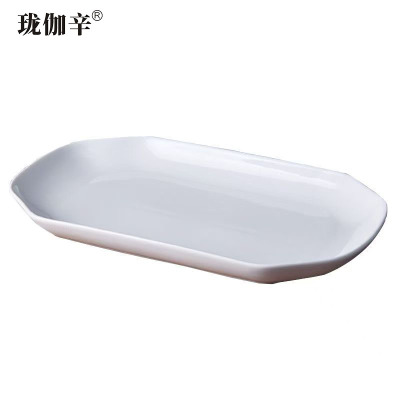 珑伽辛 陶瓷切角鱼盘 12英寸/个