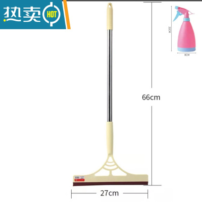 敬平家用擦玻璃刮擦窗户大小号水刮擦桌子刮刀刮水器长杆清洁工具 加长款2把+喷壶1个擦玻璃器