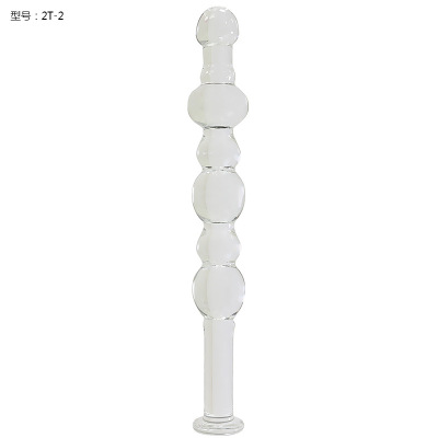 水晶玻璃阳具透明拉珠肛塞女用自玩成人玩具情趣用品后庭夫妻激情 2T-2