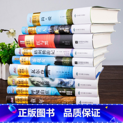 [正版]精装无删减完整无删减世界十大名著全10册全译本精装简爱名人传童年巴黎圣母院呼啸山庄红与黑初中生阅读课外书籍文学