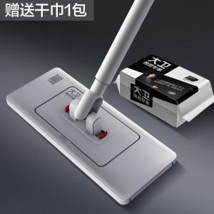大卫平板拖把懒人夹布阔面板拖把家用干湿两用洗脸巾拖布 阔面板平板拖配(干巾1包装)Z15