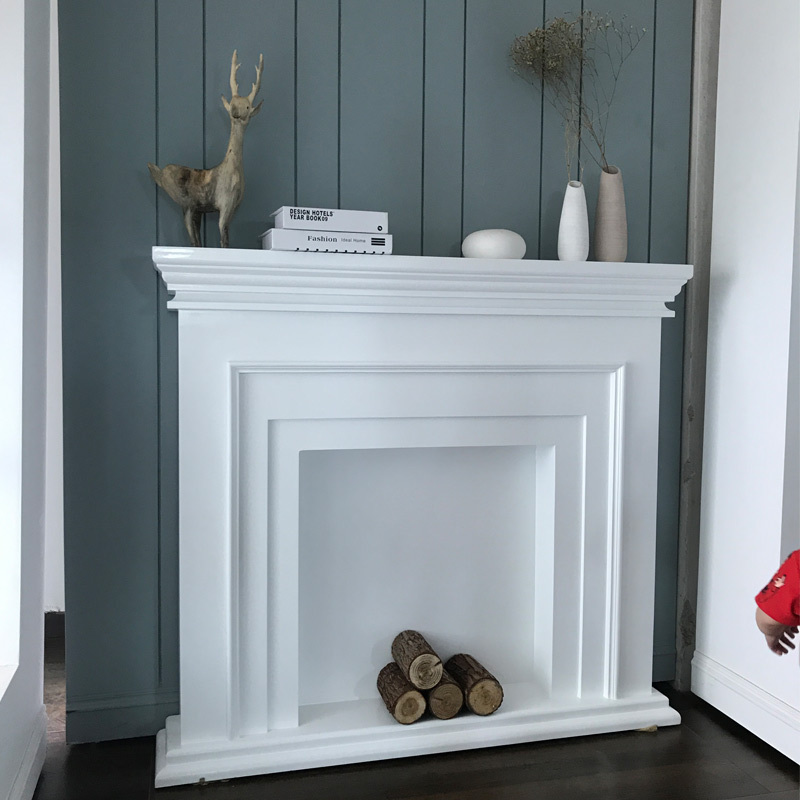 人美式壁炉装饰柜实木家用玄关客厅北欧简约欧式壁炉架装饰架背景墙