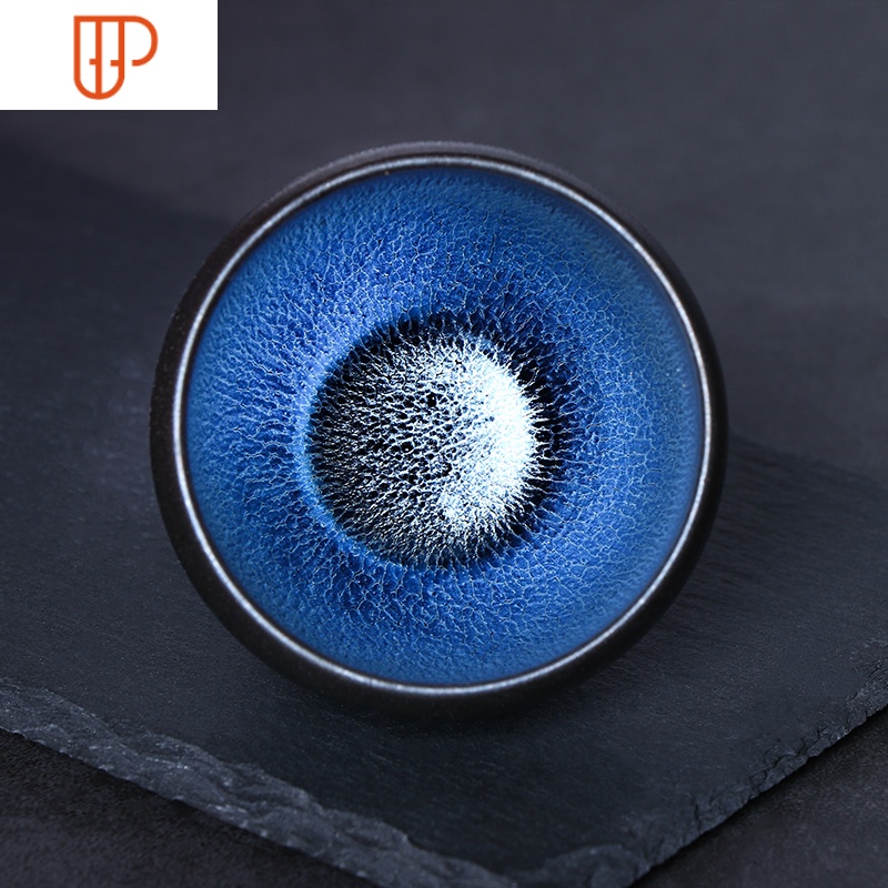 建盏张永华色釉蓝色妖姬对杯汇盏斋茶盏原矿旅行茶具陶瓷主人杯 国泰