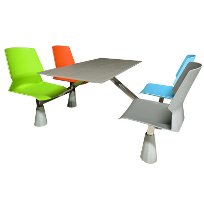 广亿隆四人位连体餐桌椅