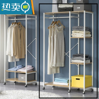 敬平落地衣架衣柜单杆简易立式卧室家用挂衣服架子开放式衣帽架晾衣架 1层衣柜衣架升级款白色