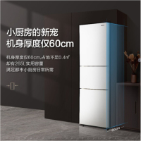 松下(Panasonic)NR-EC26WPA-W 265升家用三门白色冰箱小 嵌入式 APP智控