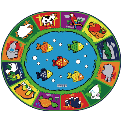 华森葳儿童用品 动物小组教学毯 多彩的野生动物教学毯 感官液体地垫