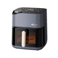 小熊(Bear)空气炸锅大功率无油烟低脂空气炸锅家用全自动智能小型电炸锅微量蒸汽嫩烤