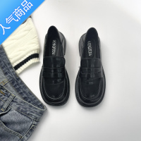 SUNTEK不磨脚英伦风小皮鞋女软皮一脚蹬乐福鞋平底单鞋麦当劳工作制服鞋