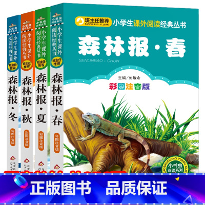 全4册 [正版]森林报全集系列注音版 春夏秋冬全套四册带拼音彩色图案 儿童故事书绘本 6-8-12周岁一二三年级小学生课
