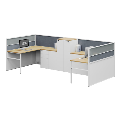 臻远ZYGW-124屏风工作卡位职员桌办公桌 U型双人位