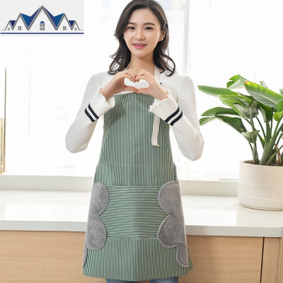 围裙家用厨房女男时尚防水防油工作可爱日系棉布韩版可爱可擦手 三维工匠