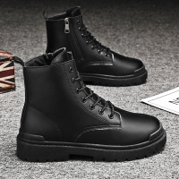 冬季新款马丁靴男休闲加绒保暖户外运动耐磨防寒高帮工装男靴