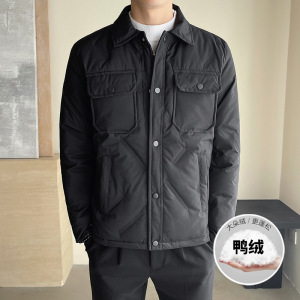 恩步冬季羽绒服男士翻领休闲工装夹克防寒鸭绒潮牌羽绒服上衣外套