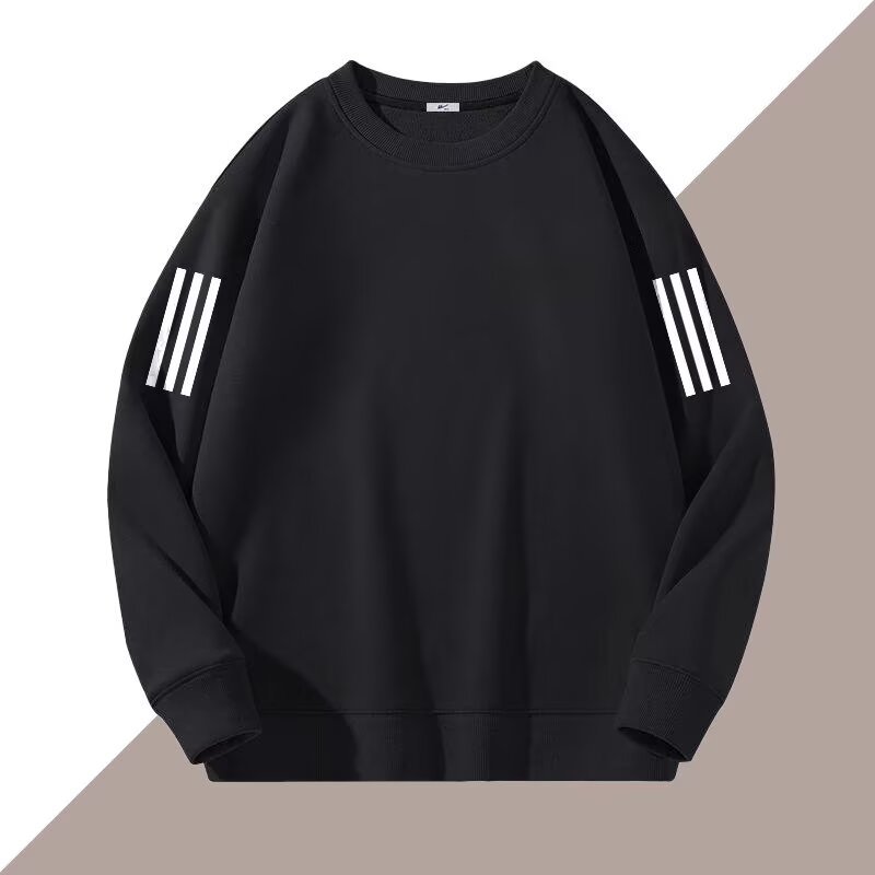 男士卫衣春秋新款圆领宽松无帽套头上衣青年长袖男款外套