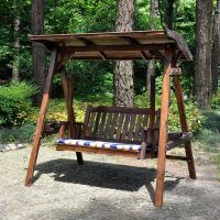 户外秋千防腐实木碳化成人吊椅室内外庭院别墅木顶荡秋千花园摇椅