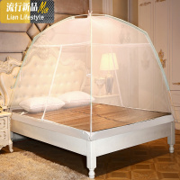 蒙古包蚊帐免安装1.8m床支架家用折叠1.5米防滑摔加密2米1.2纹账 三维工匠