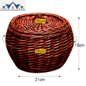 藤编鸡蛋篮子柳编收纳篮厨房收纳筐编织框菜篮框储物杂物篮 三维工匠