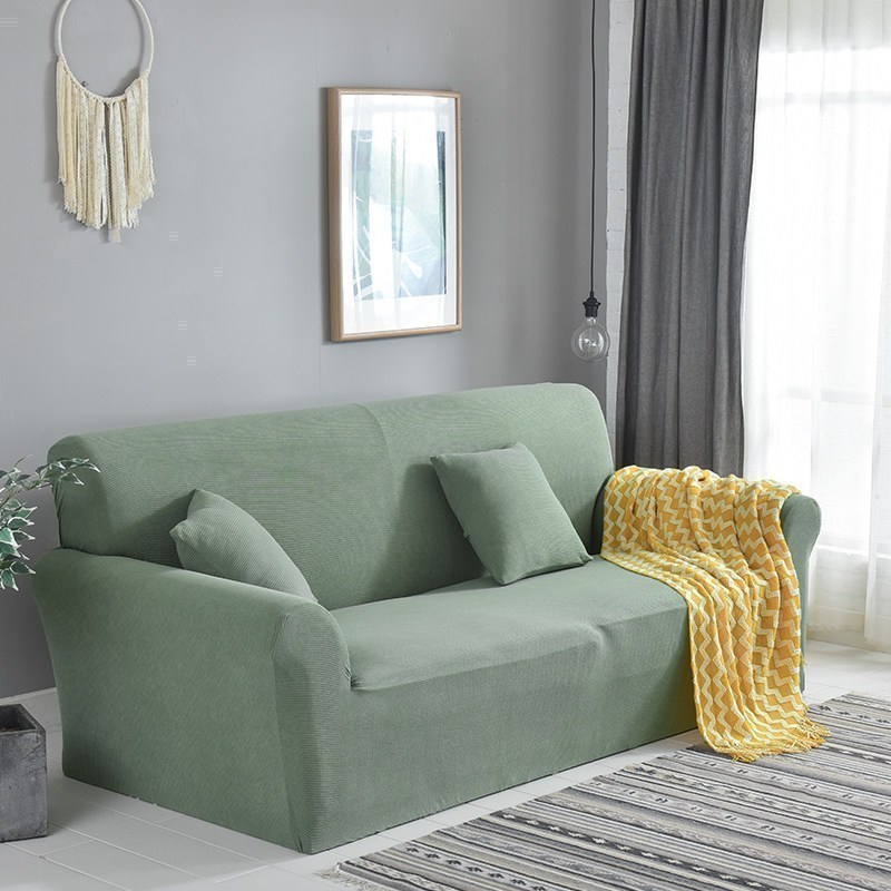 家柏饰(CORATED)弹力沙发套卍能套四季沙发垫现代简约客厅沙发罩防尘保护罩通用 青竹绿 [150-190cm]左贵妃