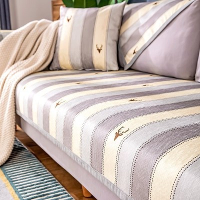 家柏饰(CORATED)北欧四季通用沙发垫防滑简约全包萬能沙发套罩布艺沙发巾沙发盖布 北欧鹿 110*240cm