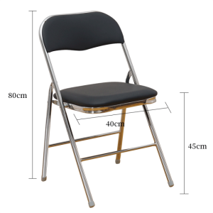 易企采 办公折叠椅简易镂空椅子靠背椅塑料折叠椅子训椅子商务培训椅会议椅办公洽谈培 黑色（电镀加固款）