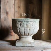 家柏饰(CORATED)古典纹饰柱头花盆花器花瓶凡尔赛复古艺术风格花园装饰法式 古典柱头盆(A款) 大