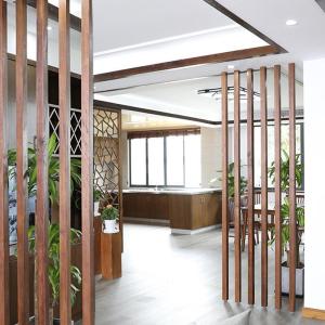 北欧屏风隔断格栅客厅实木入玄关隔断墙家用卧室房间分隔免打孔 隔断5*10*(171-200)cm6根 整装