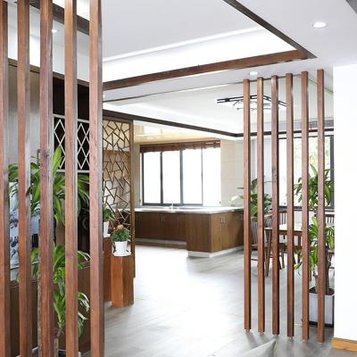 北欧屏风隔断格栅客厅实木入玄关隔断墙家用卧室房间分隔免打孔 隔断5*10*(171-200)cm6根 整装