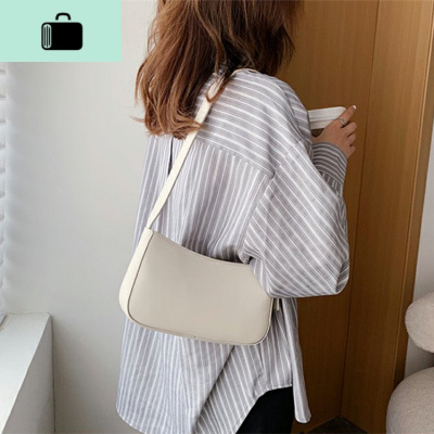 腋下包包2020新款潮网红法棍包奶茶色单肩包洋气休闲简约百搭女包NEW LAKE女士单肩包