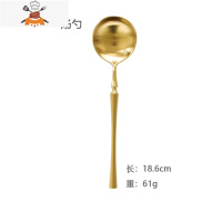 新品酒店欧式创意拉丝金色304不锈钢西餐牛排刀叉勺子3件套装 敬平 金色拉丝主汤勺