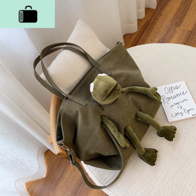 韩版ins丑萌公仔长腿青蛙斜挎包 日系原宿港风帆布包包少女单肩包NEW LAKE女斜挎包