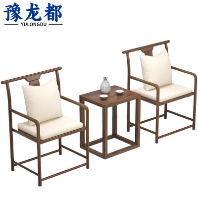 豫龙都 禅位椅+边几 双人套