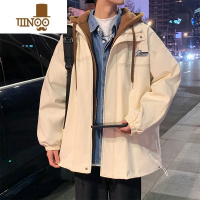 YANXU假冲锋衣外套男款宽松潮牌青少年美式男生工装夹克上衣