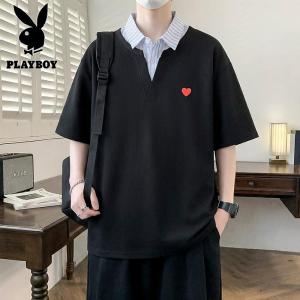 花花公子新款夏季新款男士休闲POLO衫时尚潮流T恤