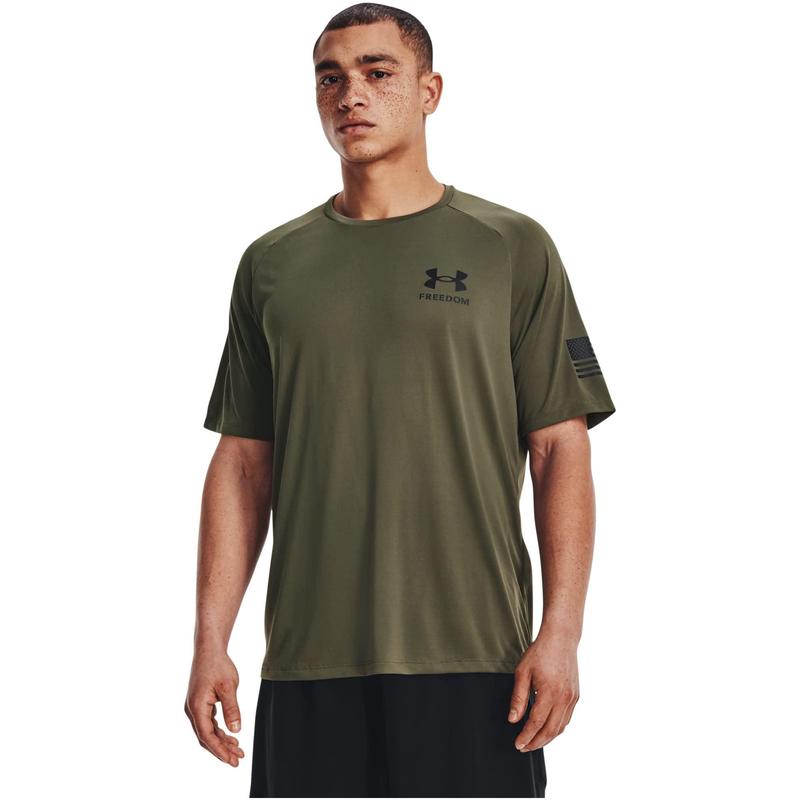 Under Armour Freedom Tech 男士舒适耐磨运动T恤 吸湿排健身训练夏季短袖