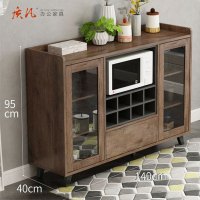 质凡家用茶水柜酒柜餐边柜现代简约厨房碗柜收纳柜储物柜微波炉柜