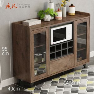 质凡家用茶水柜酒柜餐边柜现代简约厨房碗柜收纳柜储物柜微波炉柜